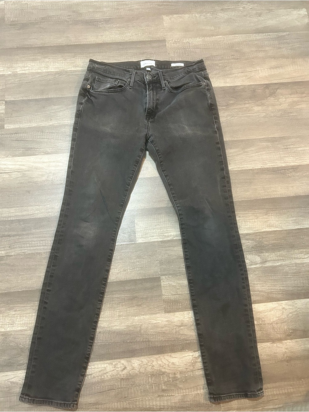 Frame Denim Washed Black Slim Jeans